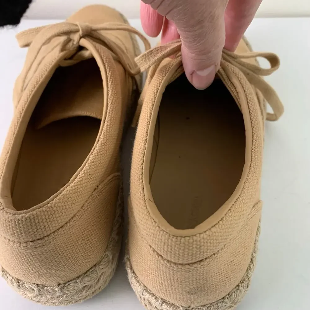 Vince Size 8 Women's Ursa Organic Canvas Espadrille Platform Sneakers Shoes